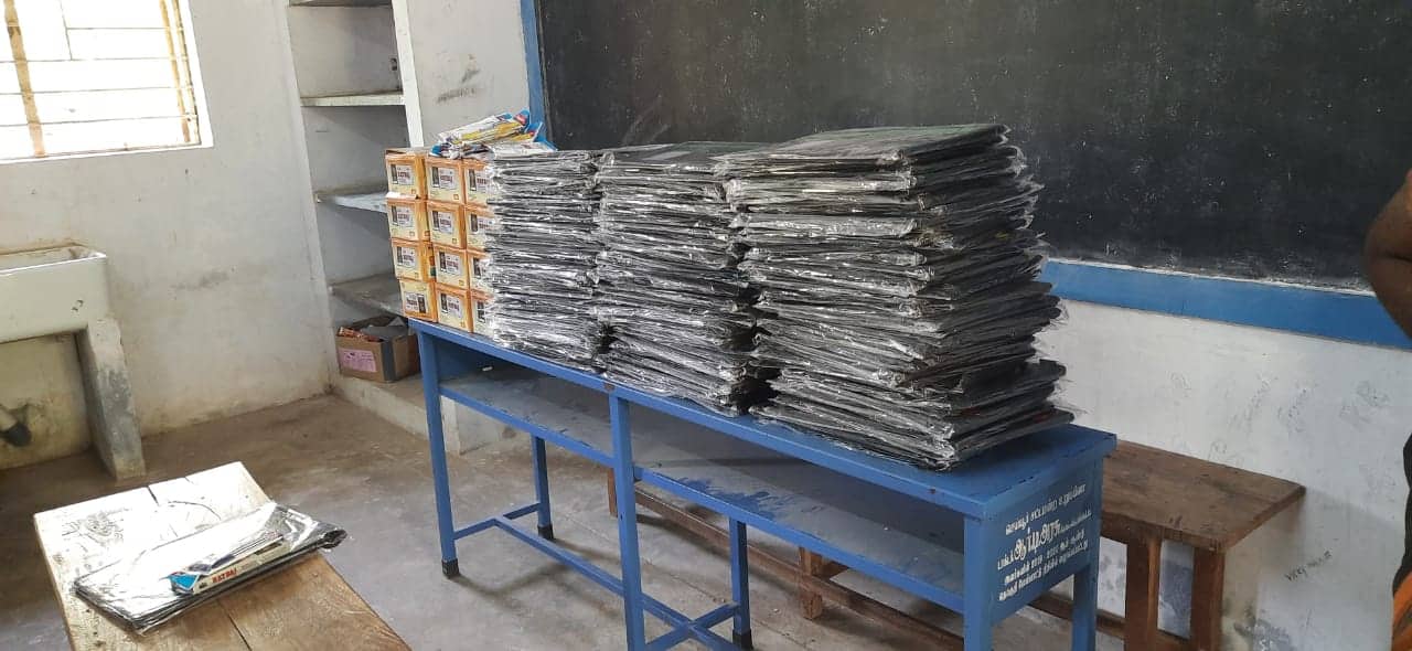 117 Exam Kits distributed to students of Government High School, Koovathur, Chingleput (Chengalpattu) District.