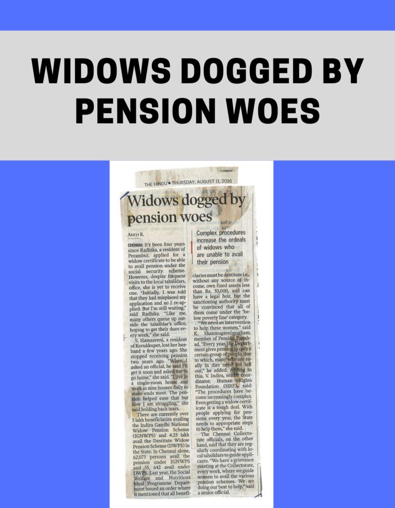 Widows dogged by pension woes